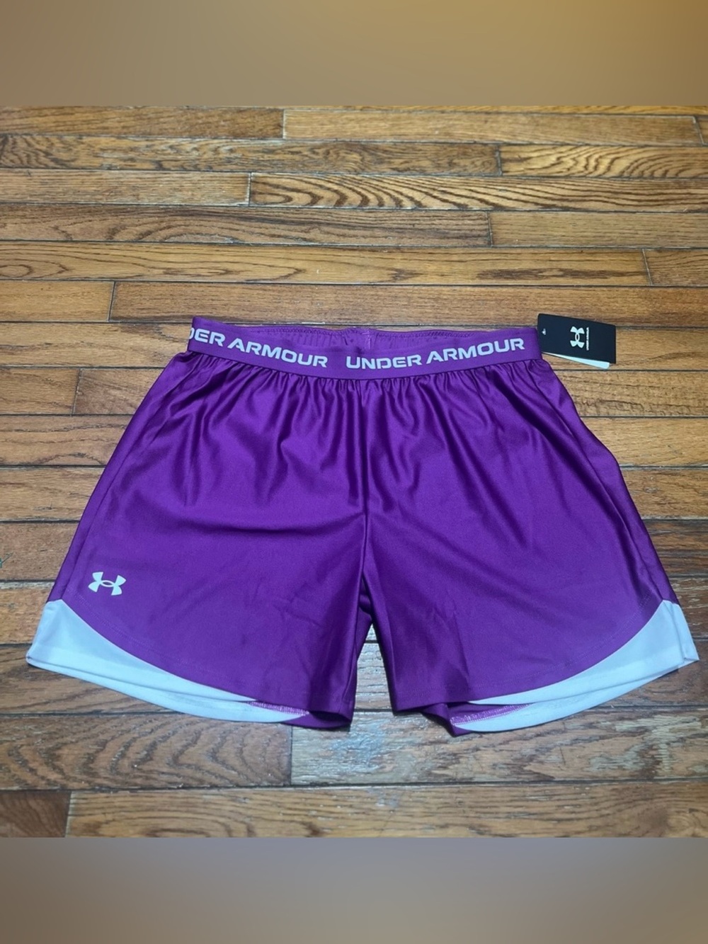 Under Armour Women's Purple Athletic Shorts size YXL girls women S